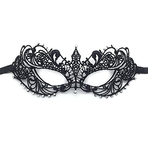 All-Matching-Party-Maske für Damen, Maskerade-Maske, Strass-Spitzenmaske, Halloween-Party-Maske, Halbgesichtsmaske für Karneval, Halloween, Maskerade, Retro-Party-Maske, Strass-Halbgesichtsmaske von Aurgiarme