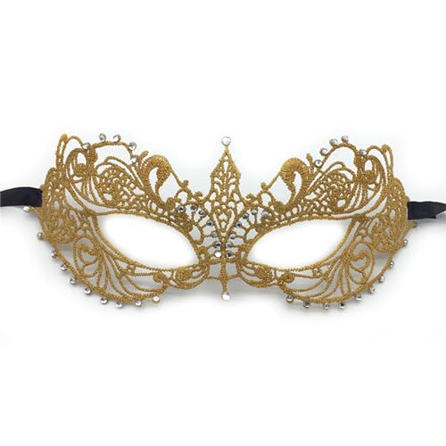 All-Matching-Party-Maske für Damen, Maskerade-Maske, Strass-Spitzenmaske, Halloween-Party-Maske, Halbgesichtsmaske für Karneval, Halloween, Maskerade, Retro-Party-Maske, Strass-Halbgesichtsmaske von Aurgiarme