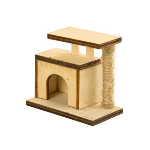 Aurgiarme 1:12 Puppenhaus Katze Klettergerüst Szene Kratzbaum Spielzeug Möbel Kratzbaum Puppenhaus Möbel Für Katzenliebhaber von Aurgiarme