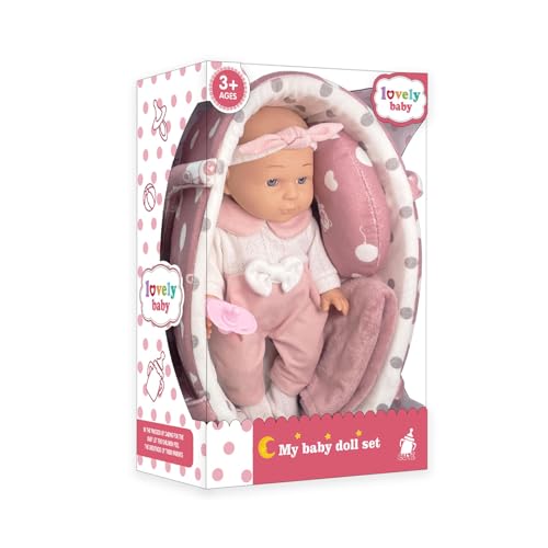 Aurgiarme 30cm Simulation Baby Realistische Wiedergeburt Mit Nippel Stubenwagen Kissen Für Baby Kind Beschwichtigen Begleiten von Aurgiarme