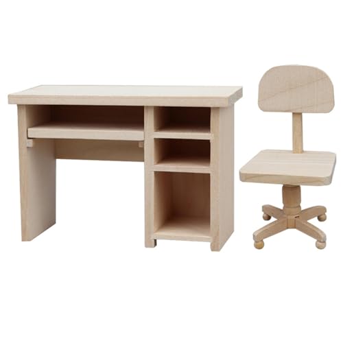 Aurgiarme Büro Schreibtisch Spielzeug Büro Schreibtisch Zum Basteln Puppenhaus Computer Computer Modell Miniatur Büro Schreibtisch Ornament von Aurgiarme