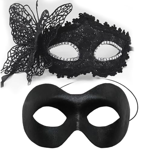 Aurgiarme Ein Paar schwarze Party mit eleganten Schmetterlings-Details, einzigartige Stile, Schmetterlingsseite verziertes Maskeraden-Accessoire von Aurgiarme