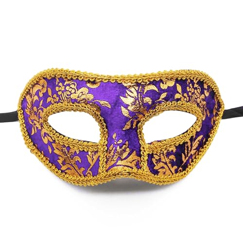 Aurgiarme Herren Maskerade Vintage Stil Venezianisches Halbes Gesicht Männliche Party Halloween Kostüme Zubehör Für Karneval Herren Maskerade Halbes Gesicht Party Für Karneval von Aurgiarme