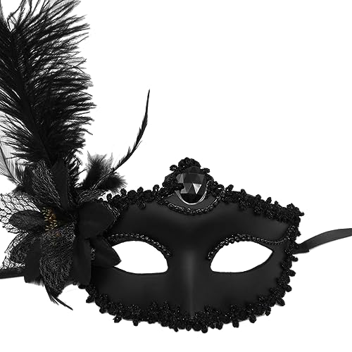 Aurgiarme Maskerade Maske Hochzeit Karneval Party Performance Maske Schönheitskostüm Damenmaske Feder Halloween Maske Ball Party Maske Halbe Gesichtsmaske Maskerade Federmaske Für Erwachsene von Aurgiarme