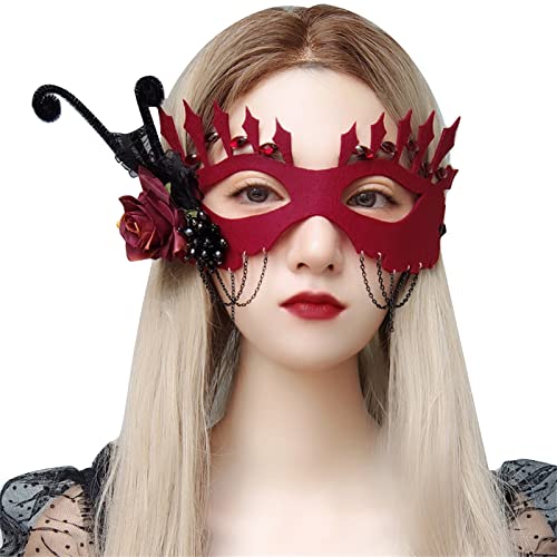 Aurgiarme Maskerade-Maske für Frauen, Blumen-Halbgesichtsmaske, Abendmaske, Abschlussball, Maske, Halloween, Party, Blume, Halbgesichtsmaske, Maskerade-Maske für Frauen von Aurgiarme