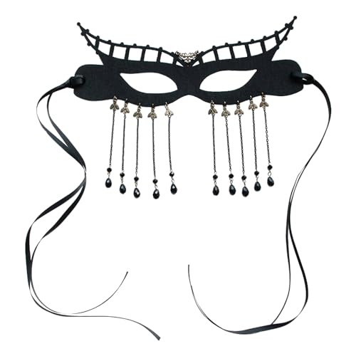 Aurgiarme Maskerade mit Kette für Damen, Halloween, Halloween, Cosplay, Augenmaske, Maskerade, halbe von Aurgiarme