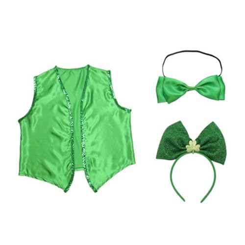 Aurgiarme Patricks Day Kostüm Set Stilvolle Kostümkollektion Elegante Feier Kostüm Zubehör für Karneval Party von Aurgiarme