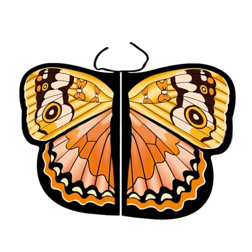 Aurgiarme Schmetterlings-Umhang mit Flügeln, für Partys, Cosplays, Schmetterlingsflügel-Kostüme, Regenbogen-Schmetterling, Schal, Flügelumhang, Kostüm, Cosplay, Schmetterlingsflügel-Shirt von Aurgiarme