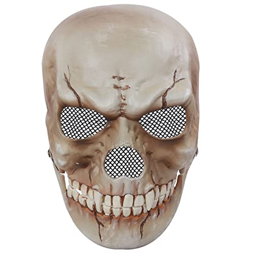 Aurgiarme Totenkopf beweglicher Kiefer Maske Realistische Totenkopfmaske Cosplay mit beweglichem Kiefer 3D Skelett Schädel Gruselmaske Horror Maske Schädel Maske Cosplay von Aurgiarme