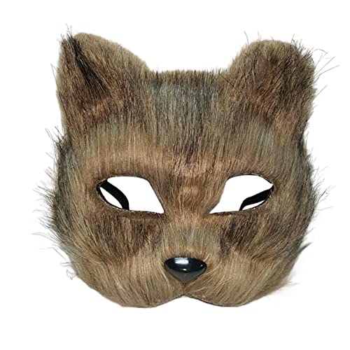 Halbgesichtsmaske aus Plüsch, niedlich, kleine Fuchsmaske, Halloween-Maske, niedliche Tiermaske, Party-Maske, Cosplay-Requisite für Unisex, Fuchsmaske, Halloween, Halbgesichtsmaske, Plüsch-Maske, von Aurgiarme