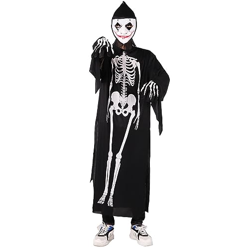 Skelett-Kostüm für Erwachsene, Halloween-Kostüme, Party, Cosplay, Bodysuit, Teenager, Rollenspiel, Overall, Kostüm, Knochen-Overall, Halloween-Kostüme für Erwachsene, Herren, Damen, Skelett-Kostüm, von Aurgiarme
