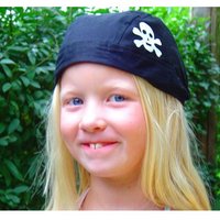 schwarzes Piratenkopftuch mit kleinem Totenkopfemblem, 1 Stück von Aurich