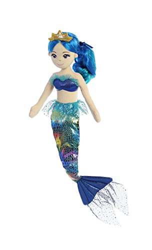 Aurora World 33231 Aurora Meerjungfrau Sea Sparkles Regenbogen Plüsch, 46 cm, Indigo, blau von Toyland