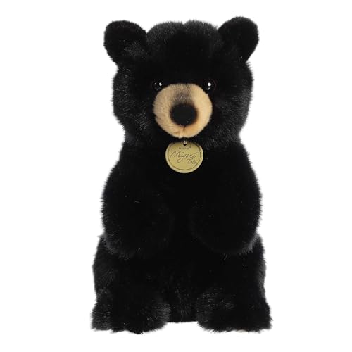 Aurora Adorable Miyoni Tots Sitting Pretty American Black Bear Cub Stuffed Animal - Lifelike Detail - Cherished Companionship - Black 10 Inches von Aurora