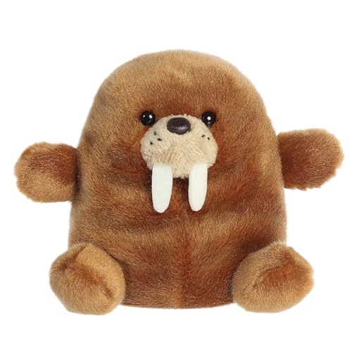 Aurora Adorable Palm Pals Waldo Walrus Stuffed Animal - Pocket-Sized Play - Collectable Fun - Brown 5 Inches von Aurora