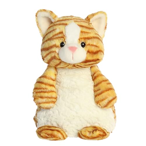 Aurora® Cuddly Huggle Pals Comfy Kitty ™ Stofftier – gewichteter Komfort – endloses Kuscheln – Gelb, 32,5 cm von Aurora