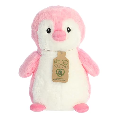 Aurora Eco-Friendly Eco Nation Eco Hugs Pinguin Stofftier Umweltbewusstsein recycelte Materialien Rosa, 30,5 cm von Aurora