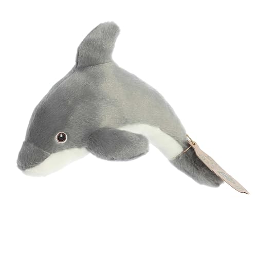 Aurora® Eco-Friendly Eco Nation™ Eco Softies™ Delfin Stofftier – Umweltbewusstsein – recycelte Materialien – Grau, 20,3 cm von Aurora