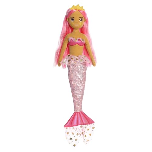 Aurora® Enchanting Sea Sparkles™ Cheeky Too Sparkles Sunny Shine™ Stoffpuppe – fantasievolles Spielen – Magische Begleiter – Rosa 45,7 cm von Aurora