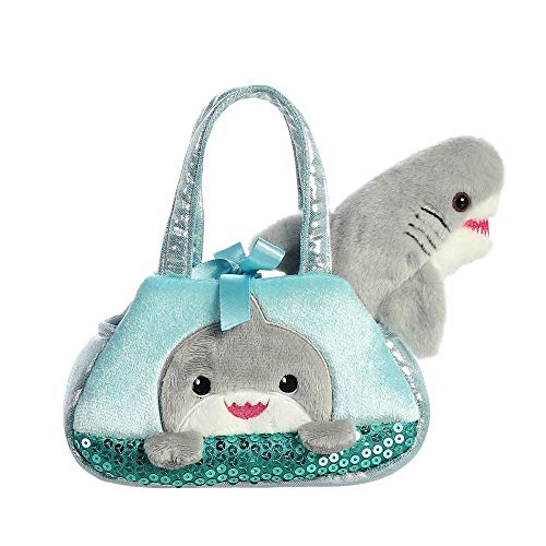 Aurora® Fashionable Fancy Pals™ Peek-A-Boo Shark Stuffed Animal - On-The-go Companions - Stylische Accessoires - Blau 7 Zoll von Aurora