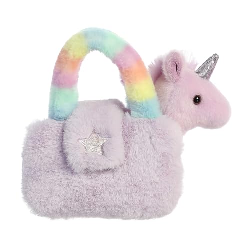 Aurora® Fashionable Fancy Pals™ Plushy Purple™ Stofftier – Begleiter für unterwegs – stilvolle Accessoires – 15,2 cm von Aurora