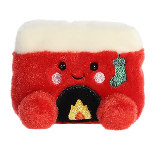 Aurora Festive Palm Pals Cozy Fireplace Stofftier im Taschenformat zum Spielen, Sammelspa , Rot, 12,7 cm von Aurora