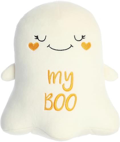 Aurora® Gruseliges JUST Sayin'™ My Boo Ghost™ Stofftier – ausdrucksstarke Charaktere – witzige Geschenkideen – Weiß 22,9 cm von Aurora