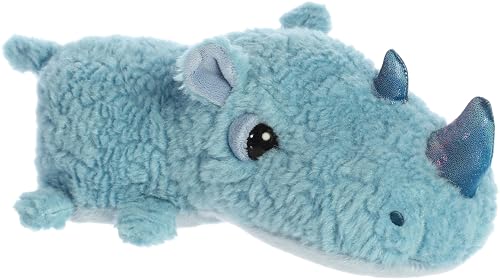 Aurora® Playful Schnozzles™ Rickie Rhino™ Stofftier – liebenswerte Begleiterschaft – dauerhafte Erinnerungen – Blau, 27,9 cm von Aurora