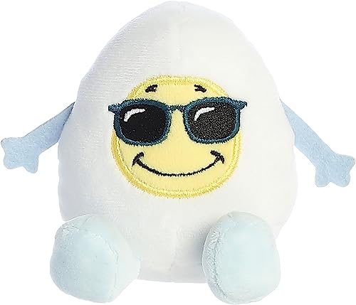 Aurora® Punny Eggspressions™ Sunny Egg Stuffed Animal - Humorvolles Wortspiel - verspielter Ausdruck - Weiß 8,9 cm von Aurora