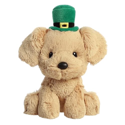 Aurora® Skurrile St. Patrick's Day Golden Lab Stofftier – saisonale Feier – dekorativer Anhänger – Braun 15,2 cm von Aurora