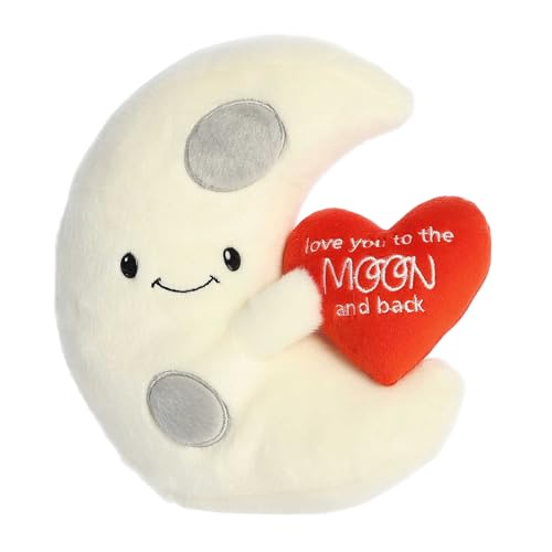 Aurora® Witty JUST Sayin'™ Love You To The Moon And Back™ Stofftier - Ausdrucksstarke Charaktere - Lustige Geschenkideen - Weiß 22,9 cm von Aurora