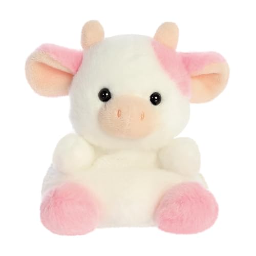 Aurora, 33765, Palm Pals Belle Strawberry Cow 5In, Soft Toy, White & Pink von Aurora