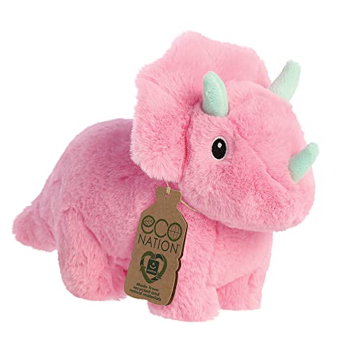 Aurora World Aurora, 35057, Eco Nation Trix Triceratops, 20cm, Plüsch, Pink von Aurora