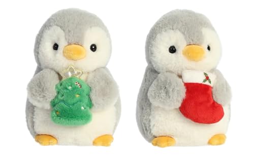 Aurora 20,3 cm großer Weihnachts-Pinguin-Plüsch-Bundle mit 2 Stück, Baum und Strumpf von Aurora