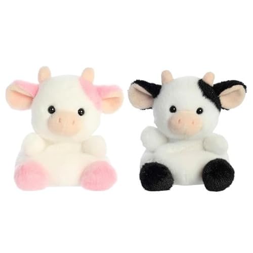 Aurora Adorable Palm Pals COW BUNDLE - Set of 2, Sweetie Cow & Belle Strawberry Cow , 5 inch Plush Toys von Aurora