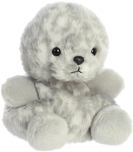 Aurora Adorable Palm Pals Marina Harbor Seal Stuffed Animal - Pocket-Sized Play - Collectable Fun - Grey 5 Inches von Aurora