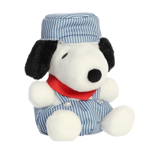 Aurora Adorable Peanuts Palm Pals Train Engineer Snoopy Stuffed Animal - Officially Licensed Toys for All Snoopy Fans - Nostalgic Gift for Adults and Birthday Celebrations - Blue 5 Inches von Aurora