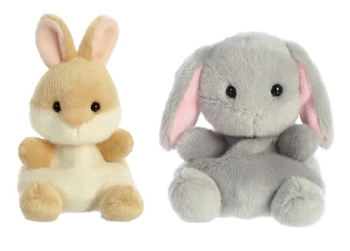 Aurora Easter Palm Pals 4" Plush 2 Piece Bundle, Ella Bunny and Pebbles Bunny von Aurora