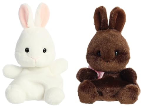 Aurora Easter Palm Pals Pl sch, 10,2 cm, 2-teiliges B ndel, wei er Hase und brauner Hase von Aurora