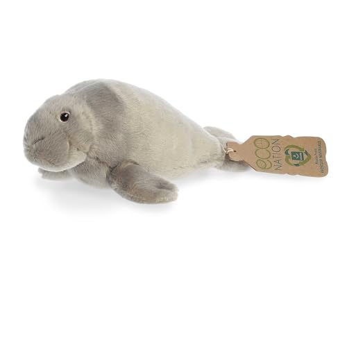 Aurora Eco-Friendly Eco Nation Eco Softies Manatee Stuffed Animal - Environmental Consciousness - Recycled Materials - Grey 8 Inches von Aurora