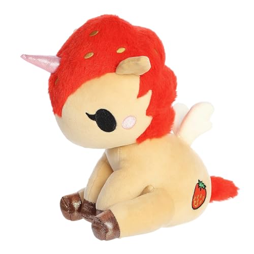 Aurora Enchanting Tokidoki Delicious Unicorno Strawberry Stuffed Animal - Bright & Colorful Design - Showpiece Plush - Orange 8.5 Inches von Aurora