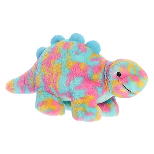 Aurora Ferocious Dinos & Dragons Watercolor Dinos Speckling Stego Stuffed Animal - Prehistoric Fun - Cuddly Companions - Blue 12.5 Inches von Aurora