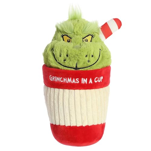 Aurora Festive Dr. Seuss Grinchmas Cup Stuffed Animal - Magical Storytelling - Literary Inspiration - Multicolor 9 Inches von Aurora