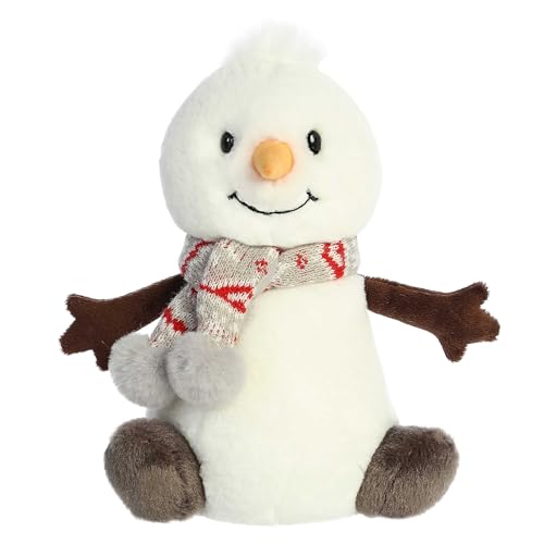 Aurora Festive Holiday Wren Snowman with Scarf Stuffed Animal - Seasonal Cheer - Heartwarming Gifts - White 10 Inches von Aurora