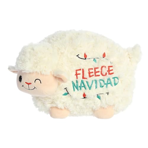 Aurora Festive JUST SAYIN' Fleece Navidad Sheep Stuffed Animal - Expressive Characters - Quirky Gift Ideas - White 9 Inches von Aurora