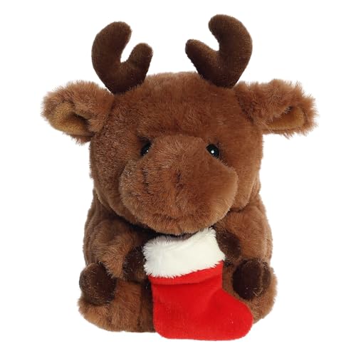 Aurora Festive Rolly Pet Markus Moose Stofftier - Entz ckende Begleiter - Spa f r unterwegs - Braun 12,7 cm von Aurora