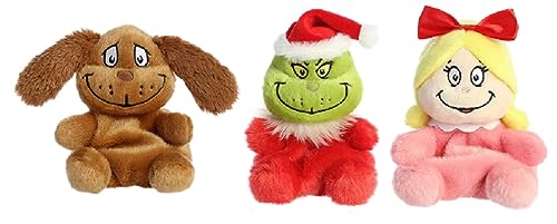 Aurora Palm Pals Christmas Stuffed Plush 3 Piece Bundle, Max, Grinch and Cindy Lou von Aurora