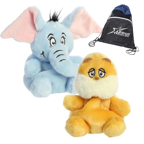 Aurora Palm Pals Dr. Seuss - Horton & Lorax Plüsch, 12,7 cm, mit exklusiver Kordelzugtasche von Aurora