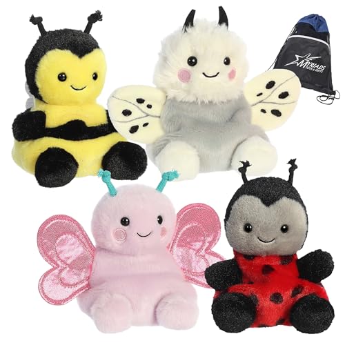 Aurora Palm Pals Springtime Flutter Bundle: Queeny Bee, Lil Spots Ladybug, Astra Moth, and Petunia Butterfly von Aurora