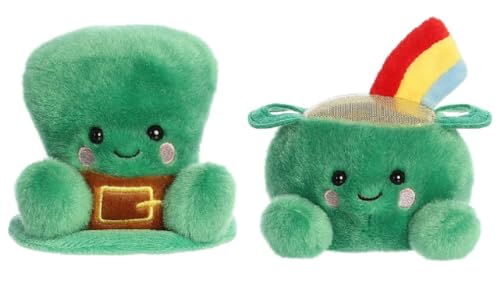 Aurora Palm Pals St. Patty 5" Plush 2 Piece Bundle, Finnigan Leprechaun Hat and Ciara Pot of Gold von Aurora